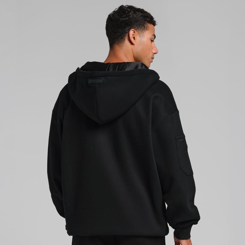 AERREST | First Class Travel Zip Hoodie — Oversized Cloud Fleece Hoodie With Satin-Lined Hood & Built-In Sleep Mask