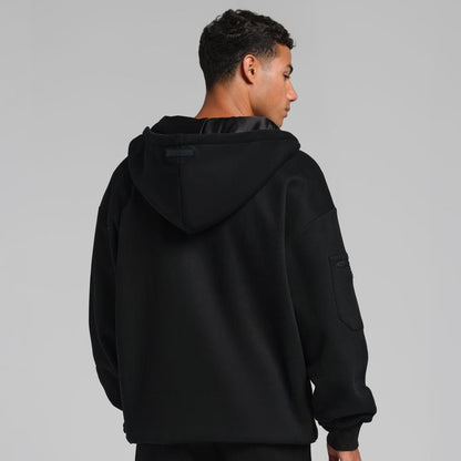 AERREST | First Class Travel Zip Hoodie — Oversized Cloud Fleece Hoodie With Satin-Lined Hood & Built-In Sleep Mask
